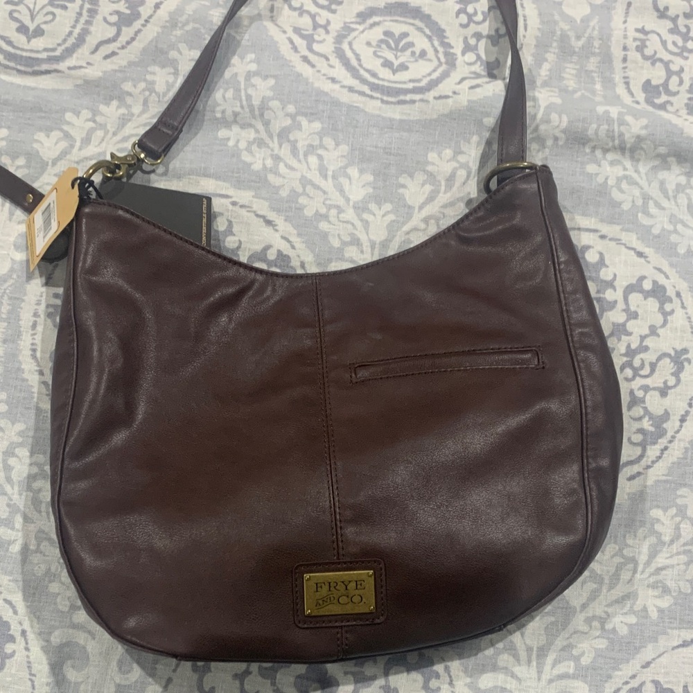 FRYE AND CO. Dark Brown Leather Hobo Bag
